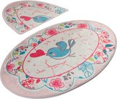 Nerge.be | BEMOL Ovaal Badmat Set | Vivid Color | Badmat Set | antislip | Washable in the Machine | Absorbent badmat