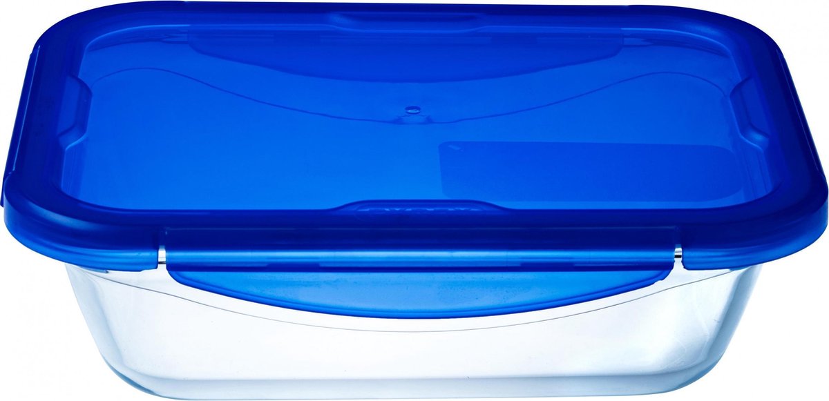 Pyrex - Cook & Go Schaal Rechthoek met Deksel 0,8 liter - Transparant