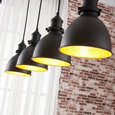 Lindby - hanglamp - 4 lichts - metaal - H: 20 cm - E27 - zwart, goud