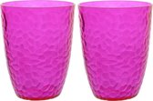 4x stuks kunststof bekers roze 20 cl - Campingservies drinkbekers herbruikbaar