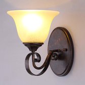 Lucande - LED wandlamp - 1licht - metaal, glas - H: 22.5 cm - E27 - roestbruin, scavo - Inclusief lichtbron