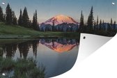 La montagne se reflète dans l'eau du Parc National du Mont Rainier affiche de jardin 180x120 cm - Toile de jardin / Toile d'extérieur / Peintures d'extérieur (décoration de jardin) XXL / Groot format!