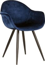 Nancy's Forli Eetkamerstoel  - Fluweel - Stoel - Eetkamerstoelen - Blauw - 60 x 83 x 58 cm