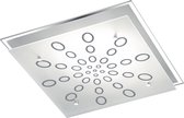 LED Plafondlamp - Nitron Dukano - 20W - Warm Wit 3000K - Dimbaar - Vierkant - Mat Chroom - Aluminium