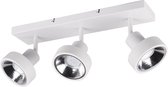 LED Plafondspot - Nitron Leonida - GU10 Fitting - 3-lichts - Rechthoek - Mat Wit - Aluminium