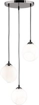 LED Hanglamp - Nitron Klino - E27 Fitting - 3-lichts - Rond - Mat Chroom - Aluminium