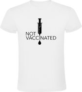 Not vaccinated Heren t-shirt | niet gevacinneerd | geen vaccin | corona| covid-19 |  virus | viruswaanzin | Wit