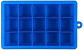 Ijsklontjes/ ijsblokjes vorm - XL - siliconen - 15 vakjes - Blauw