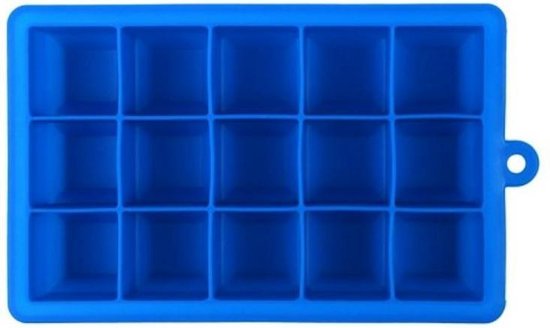 Moule à glaçons / glaçons - XL - silicone - 15 compartiments - Blauw