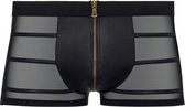 Doorschijnende Boxer Met Wetlook - Heren Lingerie - Small - Slips & Boxershorts - Zwart - Discreet verpakt en bezorgd