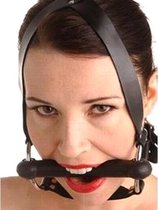 Strict Leather Locking Silicone Trainer Gag - BDSM - Zweepjes en Knevels - Zwart - Discreet verpakt en bezorgd