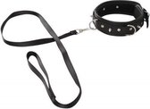 Vegan Halsband Met Lijn - BDSM - Bondage - Zwart - Discreet verpakt en bezorgd