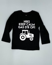 Shirt Niks keep calm - Zwart, 122/128