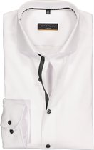 ETERNA slim fit overhemd - niet doorschijnend twill - wit (zwart contrast) - Strijkvrij - Boordmaat: 38