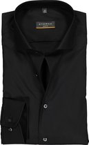 ETERNA slim fit overhemd - poplin heren overhemd - zwart - Strijkvrij - Boordmaat: 43
