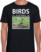 Dieren foto t-shirt Groene specht - zwart - heren - birds of the world - cadeau shirt Spechten liefhebber M