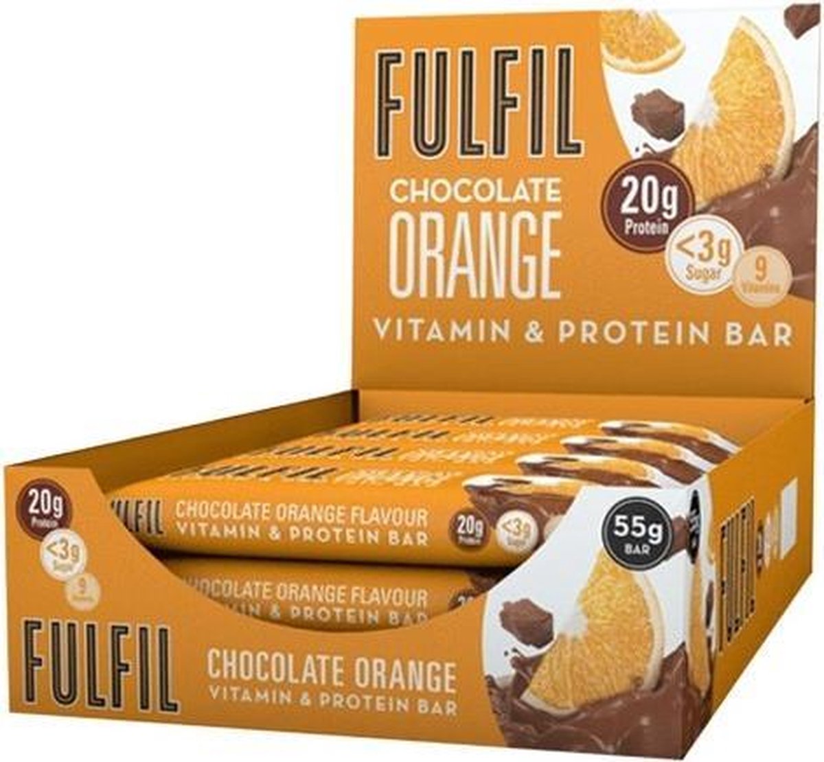 Fulfil Nutrition Vitamin & Protein Bars - 1 box (15 eiwitrepen) - Chocolade Orange - Fulfil Nutrition
