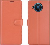 Mobigear Telefoonhoesje geschikt voor Nokia 8.3 Hoesje | Mobigear Classic Bookcase Portemonnee | Pasjeshouder voor 3 Pasjes | Telefoonhoesje voor Pinpas / OV Kaart / Rijbewijs - Cognac