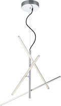 LED Hanglamp - Hangverlichting - Torna Tiraki - 21W - Warm Wit 3000K - Rechthoek - Mat Nikkel - Aluminium