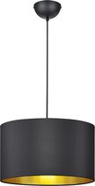 LED Hanglamp - Hangverlichting - Torna Hostons - E27 Fitting - Rond - Mat Zwart - Textiel