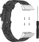 Luxe Nylon Armband Geschikt Voor Garmin Forerunner 35/30/35J/30J Horloge Bandje - Sportband Armband Polsband Strap - Horloge Band - Watchband - Vervang Horlogeband - Donkergrijs