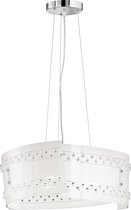 LED Hanglamp - Hangverlichting - Torna Crasto - E27 Fitting - Rond - Mat Wit - Glas