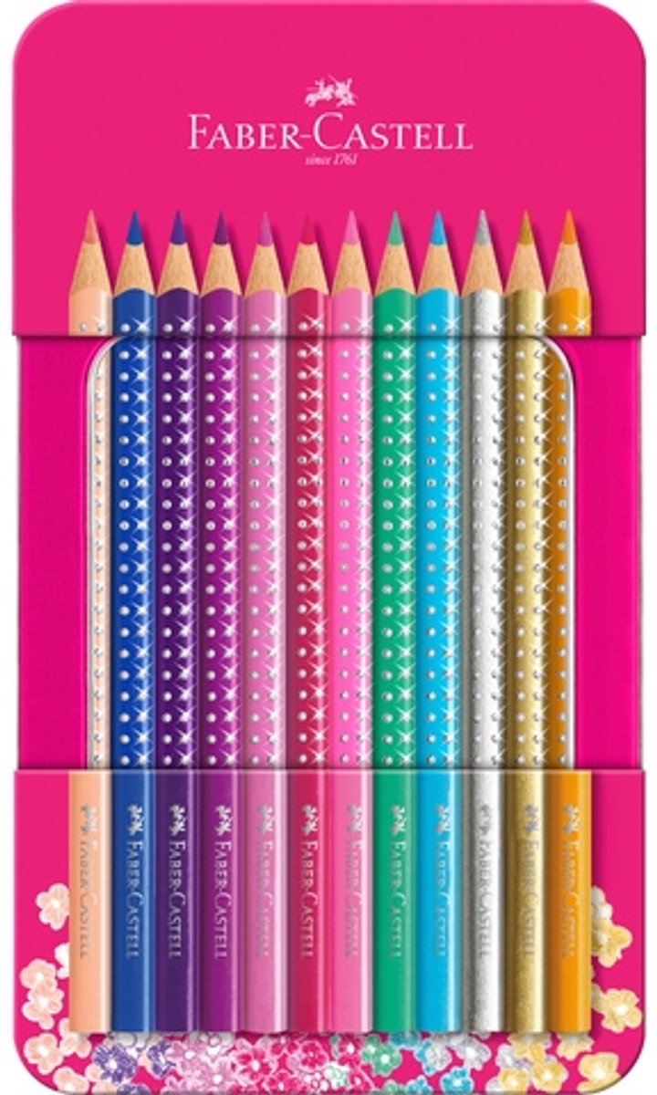 Faber-Castell Sparkle kleurpotloden - 12 stuks in blik - FC-201737 — cadeau in Hobby - foto 4
