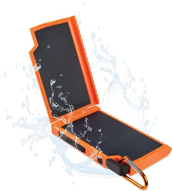 Xtorm / Solar Powerbank / Powerbank Zonneenergie - Powerbank 10.000 mAh - 2x USB + USB-C - Waterproof - Oranje van Xtorm — afbeelding 2
