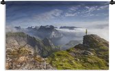 Wandkleed Natuur  - Zonsopgang in Noorwegen Wandkleed katoen 180x120 cm - Wandtapijt met foto XXL / Groot formaat!