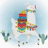 Holiday Lama voorbedrukt borduren (pakket)