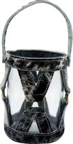 Lantaarn Koeienhuid  Zwart Glas 10x10x15cm
