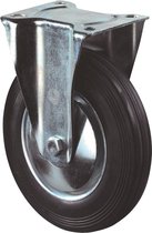 Kelfort Bokwiel, zwart rubber wiel met stalen velg en rollager, 205kg 200mm