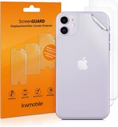 kwmobile 3x beschermfolie voor Apple iPhone 11 - Transparante bescherming voor achterkant smartphone