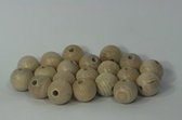 Houten ballen / kralen met gat - 2,5 cm - 100 stuks