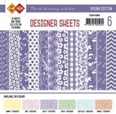 Card Deco Designer Sheets Spring Edition paars - 15 x 15cm