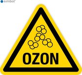 Simbol - Stickers Ozon - Pas Op! Ozon - Duurzame Kwaliteit - Formaat ▲ 15 x 15 x 15 cm.