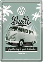 VW T1 Bulli The Way - Metalen Postcard