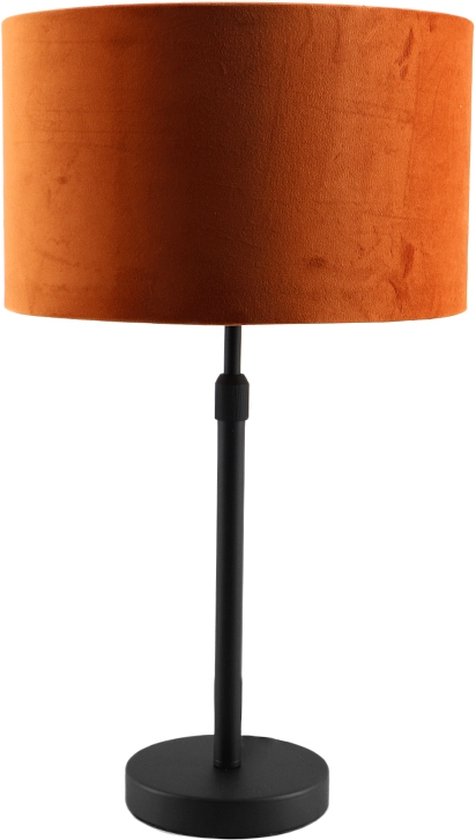 Olucia Kristianne - Moderne Tafellamp - Metaal/Stof - Goud;Oranje