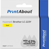 PrintAbout huismerk Inktcartridge LC-223Y Geel geschikt voor Brother