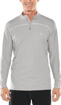 Coolibar - UV Zwemshirt voor heren - Longsleeve - Nocona Zip - Kwikzilver - maat S