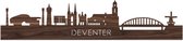 Skyline Deventer Notenhout - 80 cm - Woondecoratie design - Wanddecoratie met LED verlichting