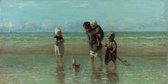 Canvas Kinderen aan Zee - Schilderij van Jozef Israëls - MuurMedia - schilderij - Gildemeester collectie - 50x100