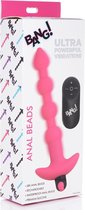 Vibrating Silicone Anal Beads & Remote Control - Pink