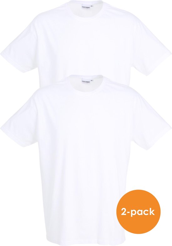 Ceceba heren T-shirts regular fit (2-pack) - O-hals - wit - Maat: 8XL