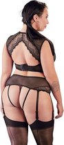 Kanten Jarretelset - XXL - Zwart - Sexy Lingerie & Kleding - Lingerie Dames -  Dames Lingerie - Jarretel Setjes