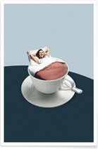 JUNIQE - Poster Morning Rituals -30x45 /Blauw & Wit