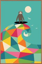 JUNIQE - Poster met kunststof lijst Surf Up -60x90 /Kleurrijk