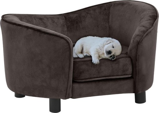 vidaXL Hondenbank 69x49x40 cm pluche bruin
