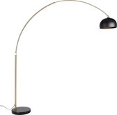 QAZQA xxl - Moderne Booglamp | Vloerlamp | Staande Lamp met kap - 1 lichts - H 269 cm - Zwart Goud - Woonkamer | Slaapkamer