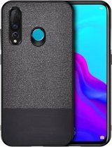 Schokbestendige splicing PU + stoffen beschermhoes voor Huawei Nova 4 (zwart)